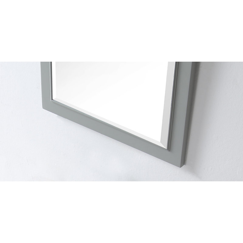 Miroir de salle de bain Carminda, Gris froid, H 30 po x l 20 po