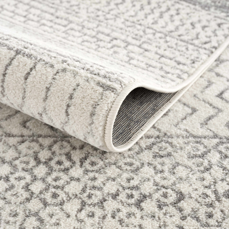 Tapis gris Aleix Strippy, Tapis de couloir 2 pi 7 po x 7 pi 3 po