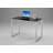 Cular Glass Top Metal Base Writing Desk