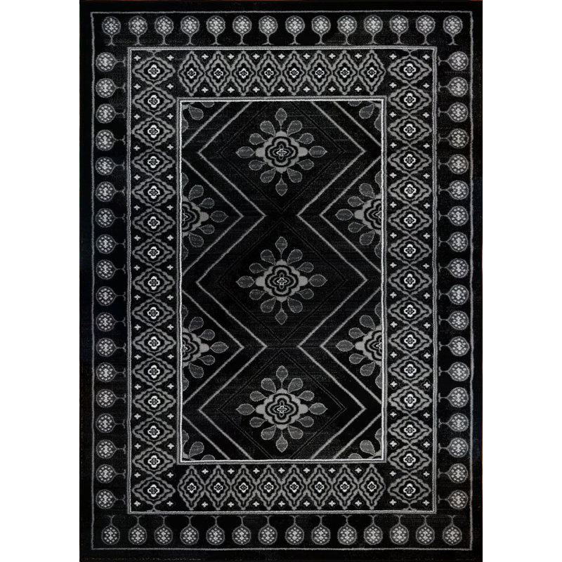 Tapis noir Sud-Ouest, Rectangle 5 pi 3 po x 7 pi 5 po