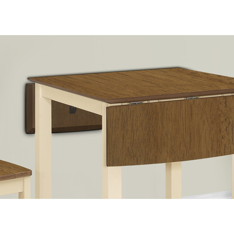 Keiauna Extendable Solid Wood Base Dining Table, Oak Top/ Cream Base
