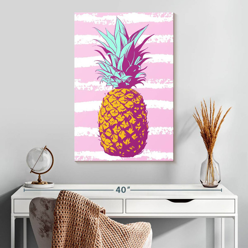 Yarlin Pastel Stripes Pineapple, 30" H x 20" W