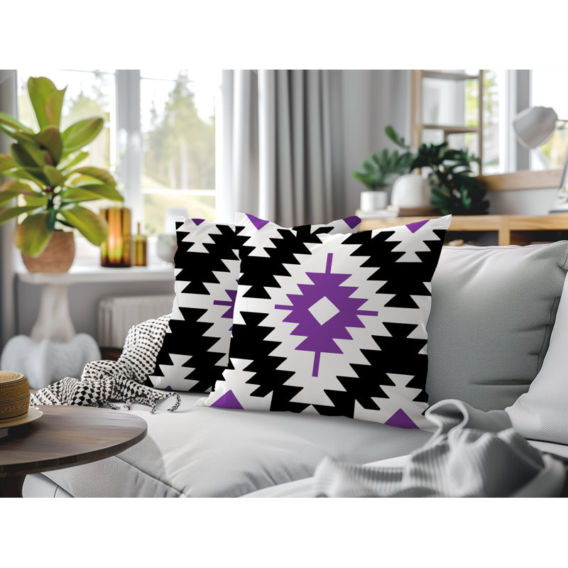 Coussin réversible intérieur / extérieur 2 ensembles Mansi, 16x16, Mauve