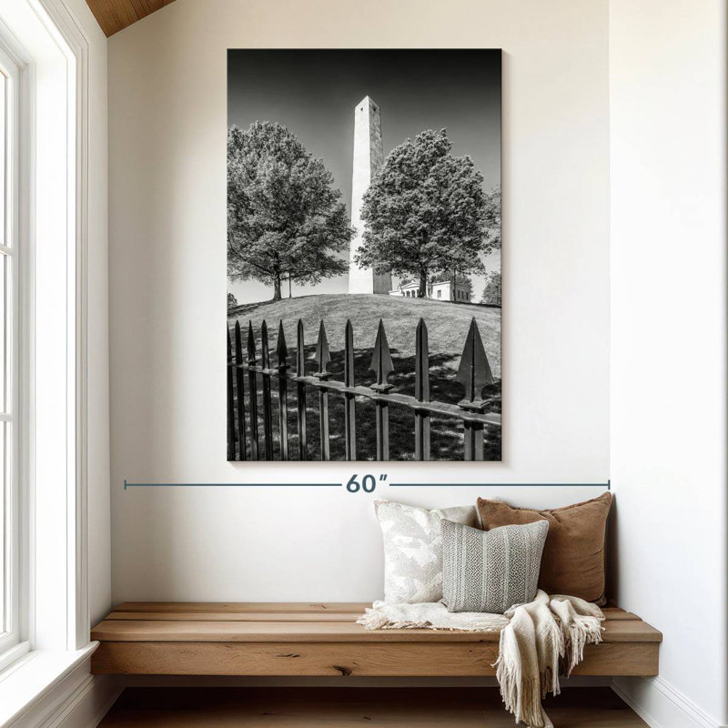 Monument Aime Boston Bunker Hill, H 51 po x l 34 po