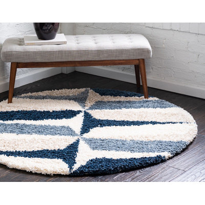 Mitzy Geometric Blue Area Rug