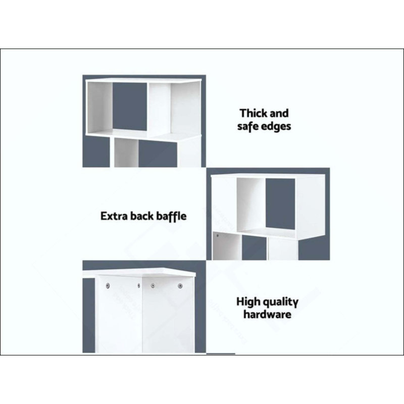 Bibliothèque cinq couches simple, parfaite pour les solutions de rangement modernes et minimalistes., Blanc, crème