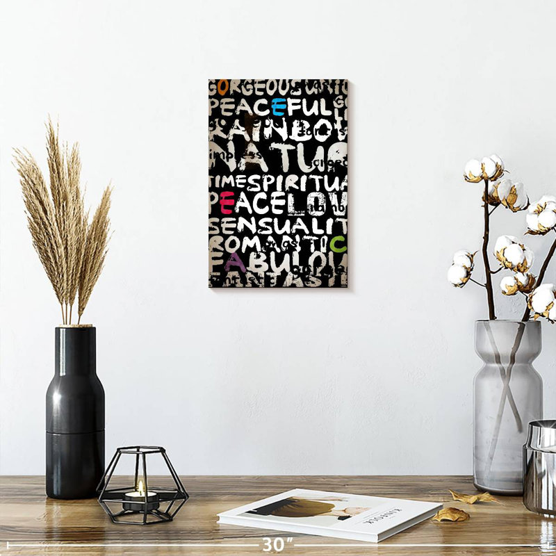 Abstrait de mots III, H 12 po x l 8 po