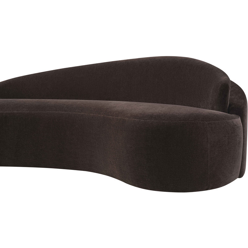Canapé en chenille recouvert de tissu 101 po Jahmaad, Tissu chenille brun