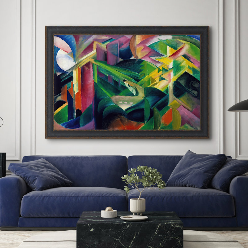 Cerf dans un jardin de monastère (Reh im Klostergarten), 1912 - Franz Marc - reproduction d'art sur toile, 28x40 INNER SIZE