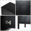 Élégante armoire de rangement à porte géométrique noire avec tablettes réglables pour le salon, le bureau et le vestibule