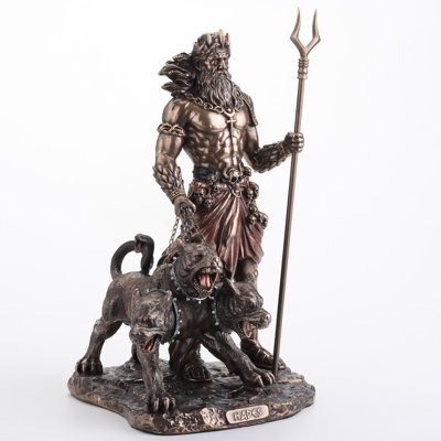 9.84 inches Height Cold Cast Bronze  Hades God of the Greek Underworld Bronze Finish Figurine