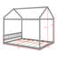 Lit maison en bois avec tête de lit Fun House-1097452350