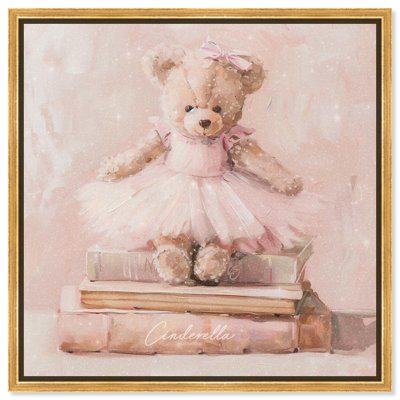 Ballerina Teddy Books Canvas Kids Art Prints by Art Remedy