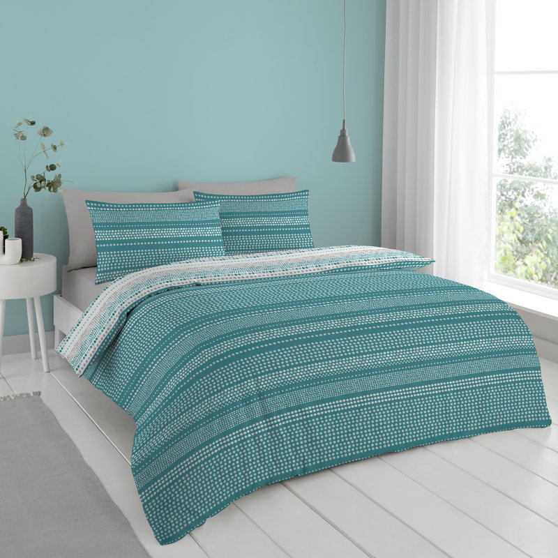 Microfiber Reversible Modern & Contemporary Duvet Cover Set, Double Duvet Cover + 2 Standard Pillowcases, Pink
