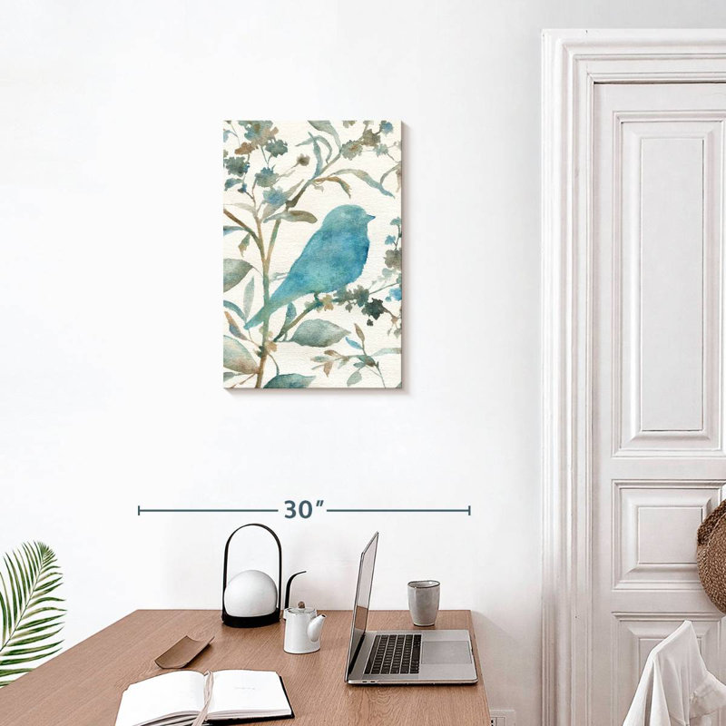Silhouette d'oiseau bleu sarcelle Brampt III, H 24 po x l 16 po