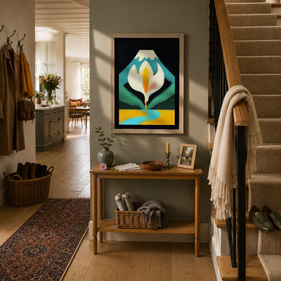 Geometric Bloom Mid-Century 1 Piece Single Picture Frame Wall Art
