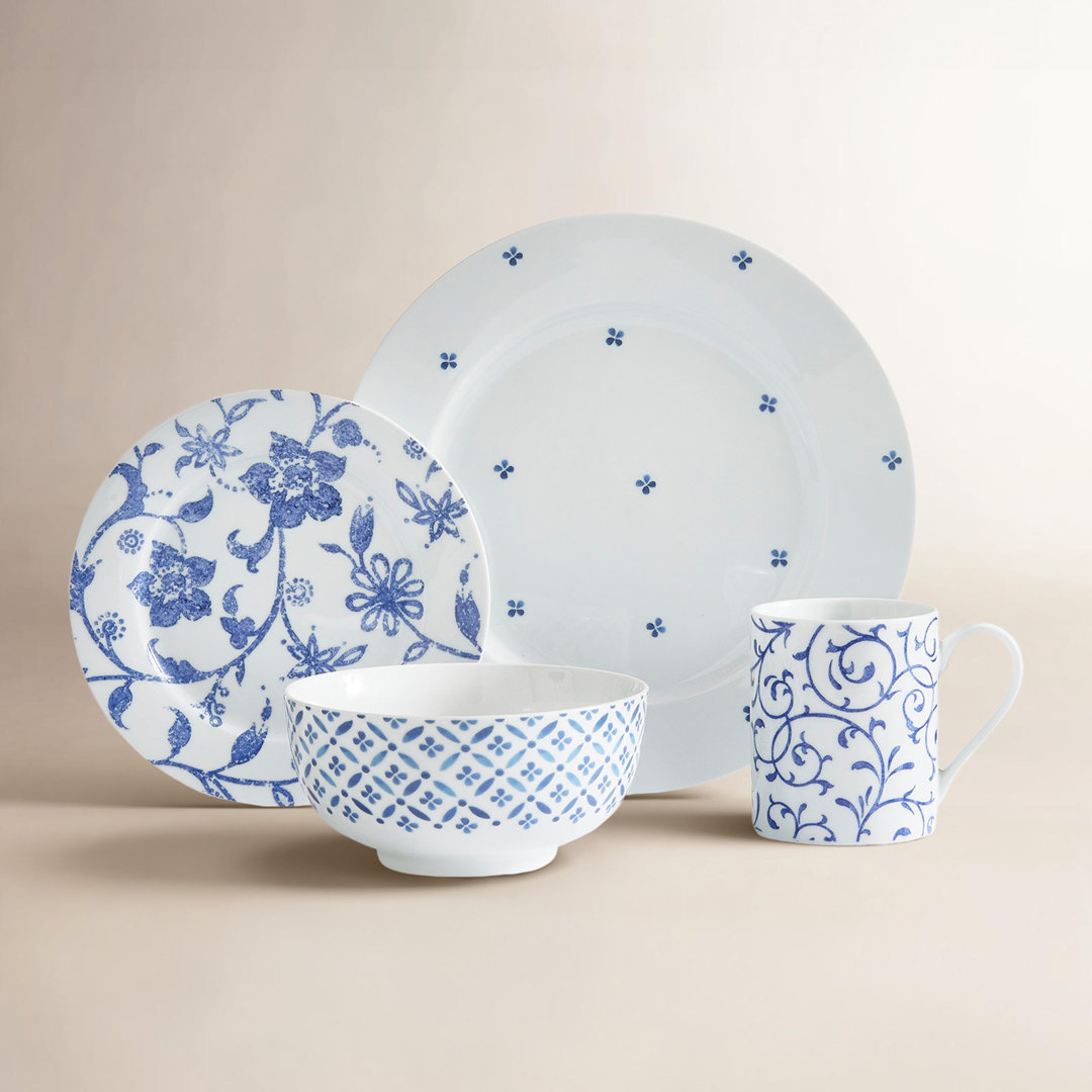 Portmeirion Portmeirion Blue Indigo 16-Pc Set Blue Indigo Portmeirion