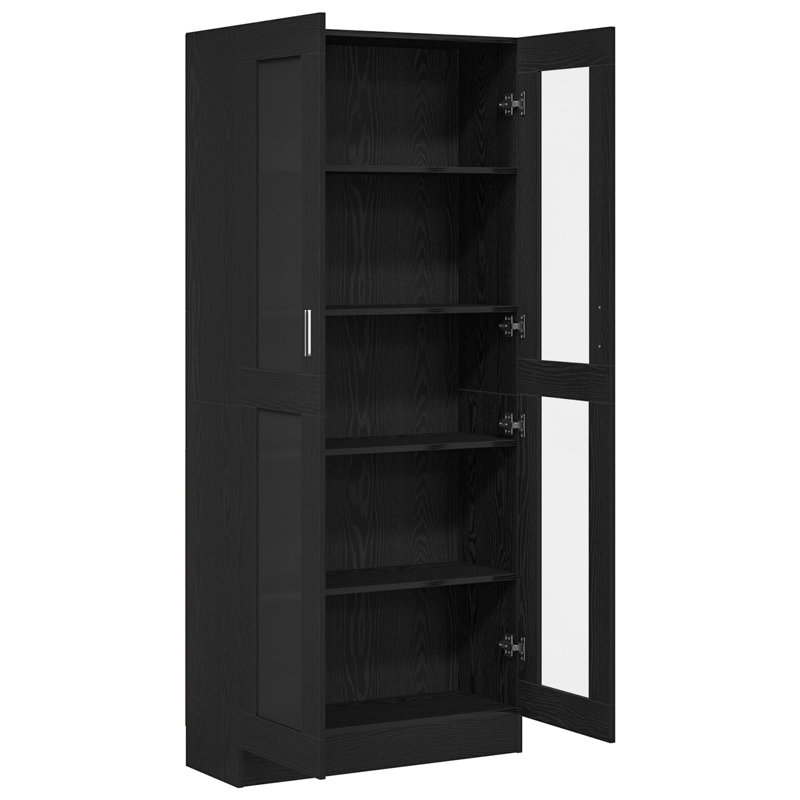 Vitrine Cabinet Book Stand Rack Cupboard Highboard Engineered Wood