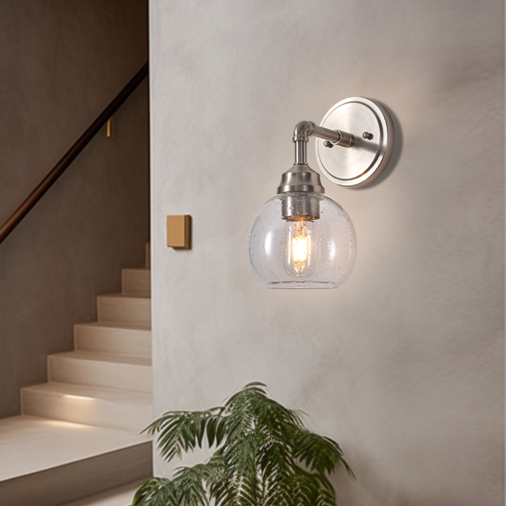 Longshore Tides Bathroom Light Fixtures Silver Vanity Light, 1-light Modern Wall Sconces ...