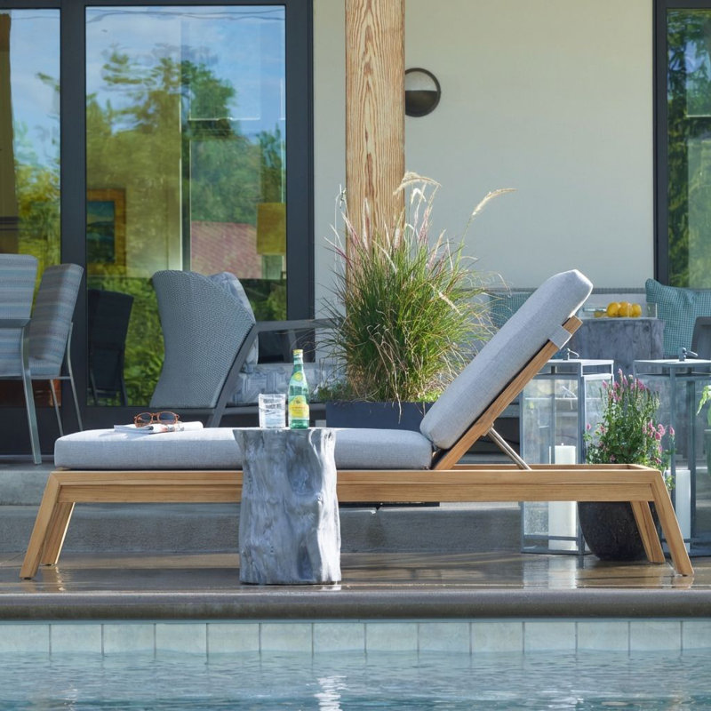 Chaise longue en teck Solera