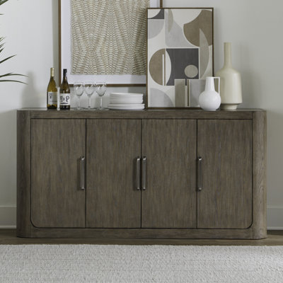 Shaly Server w/ 3 Cabinets & Adjustable Shelves