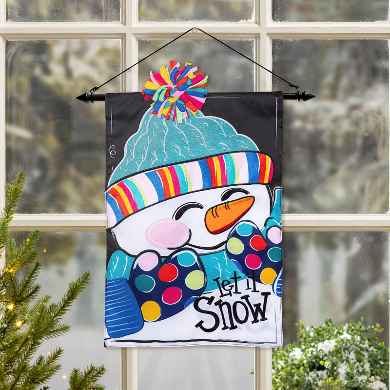 Let It Snow-Man Applique drapeau de jardin