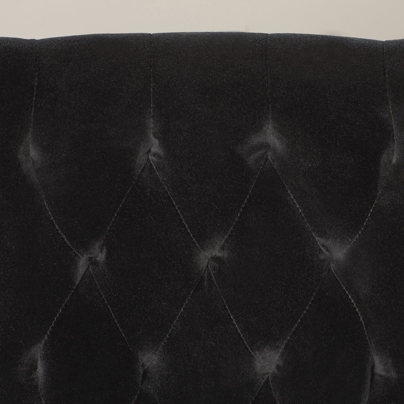 Crittenden Tufted Side Chair, Black Velvet