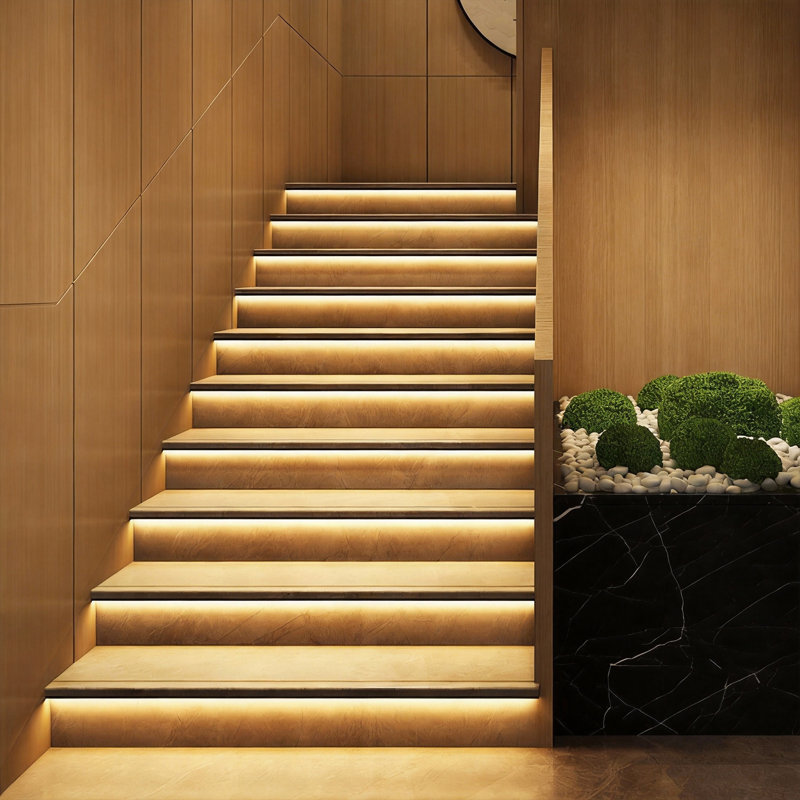 Éclairage d'escalier à DEL 18 étapes avec capteur de mouvement, système d'éclairage séquentiel activé par le mouvement, bandes à DEL à intensité variable, télécommande, installation facile