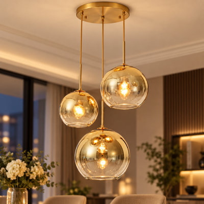 Luminaire suspendu sphérique 3 lumières Nordic
