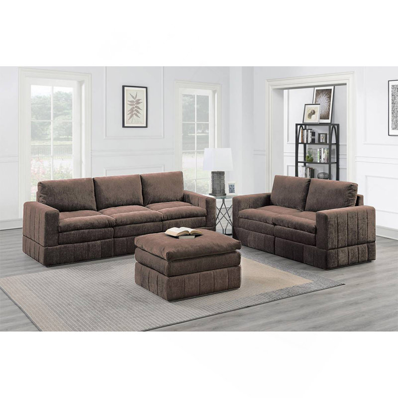 Ensemble modulaire 6 pièces Contemporary, Mélange de bruns