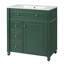 Meuble-lavabo de salle de bain avec lavabo en céramique, 30 po, armoire de rangement avec portes à fermeture douce et organisateur de porte-310503412