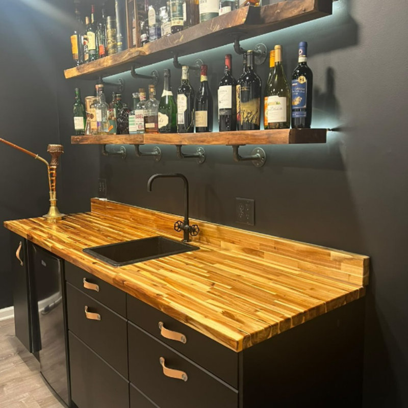 Butcher Block Countertop, Acacia, 74" L x 25" W