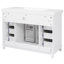 Meuble-lavabo 48 po avec lavabo en résine, 6 tiroirs à fermeture en douceur et portes doubles avec tablettes à 2 niveaux, pieds en pin massif, blanc