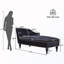 Chaise longue capitonnée avec garniture cloutée-1436176928