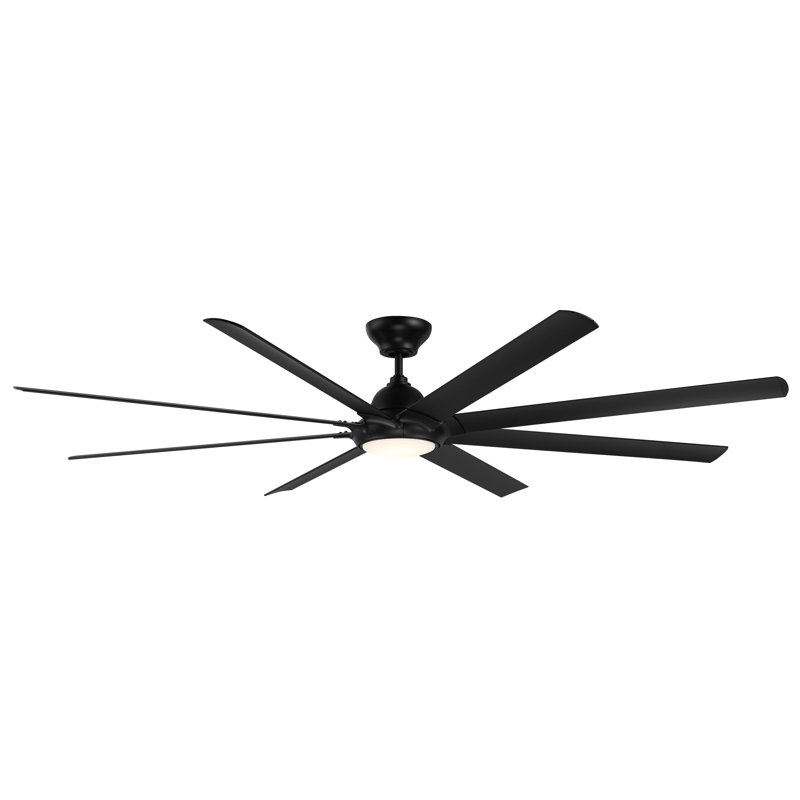 Hydra 8 - Blade Outdoor LED Smart Standard Ceiling Fan with Wall Control and Light Kit Included, Works With Alexa and iOS or Android App