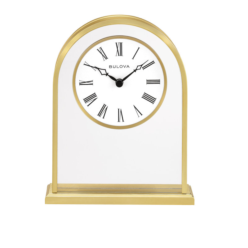 Bulova Reminisce Brass-Finished Arch Tabletop Clock, B1735