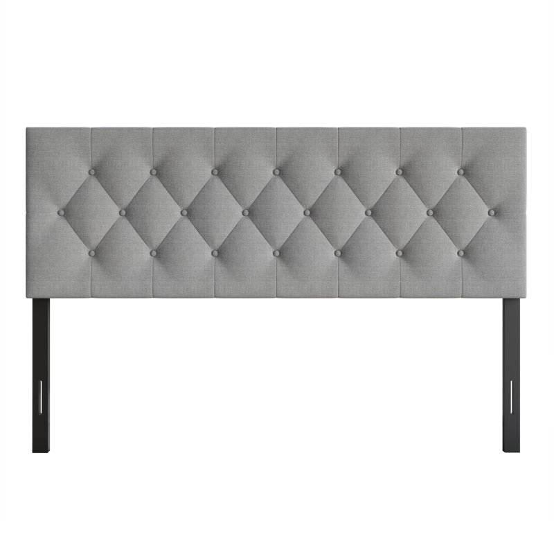 Gunnison Twin Tufted Upholstered Headboard, Gray, Twin