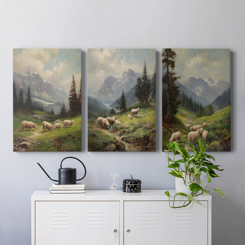 Lanscape Study Series C - Ensemble de toiles tendues avec châssis Premium - Prêt à être accroché