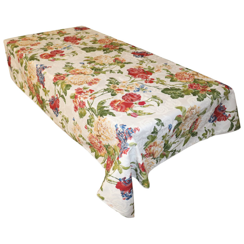 Vintage Floral Large Roses Print Tablecloths, 36" Square