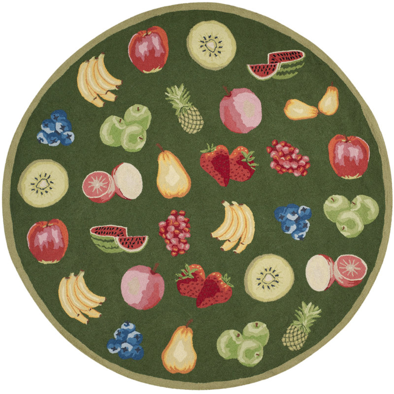 Demitro Hand Hooked Wool Rug, Round 8'