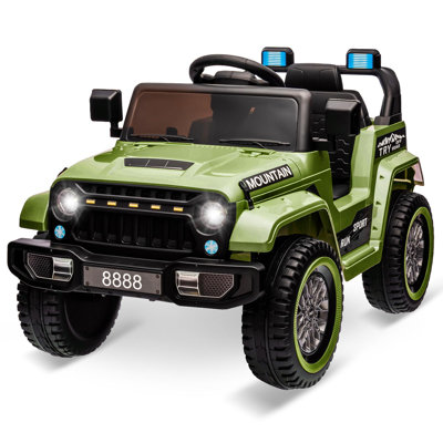 12v Electric Ride-on Truck for Children – Battery-Powered Vehicle with Parental Remote Control, Spring Suspension, 3-Speed Settings, LED Lights, Music & Horn