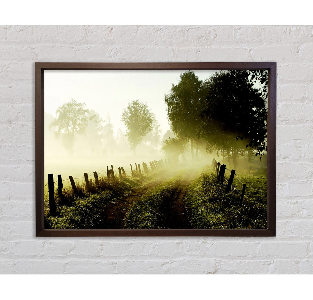 Country Lane Mist - Einzelner Bilderrahmen Kunstdrucke auf Leinwand