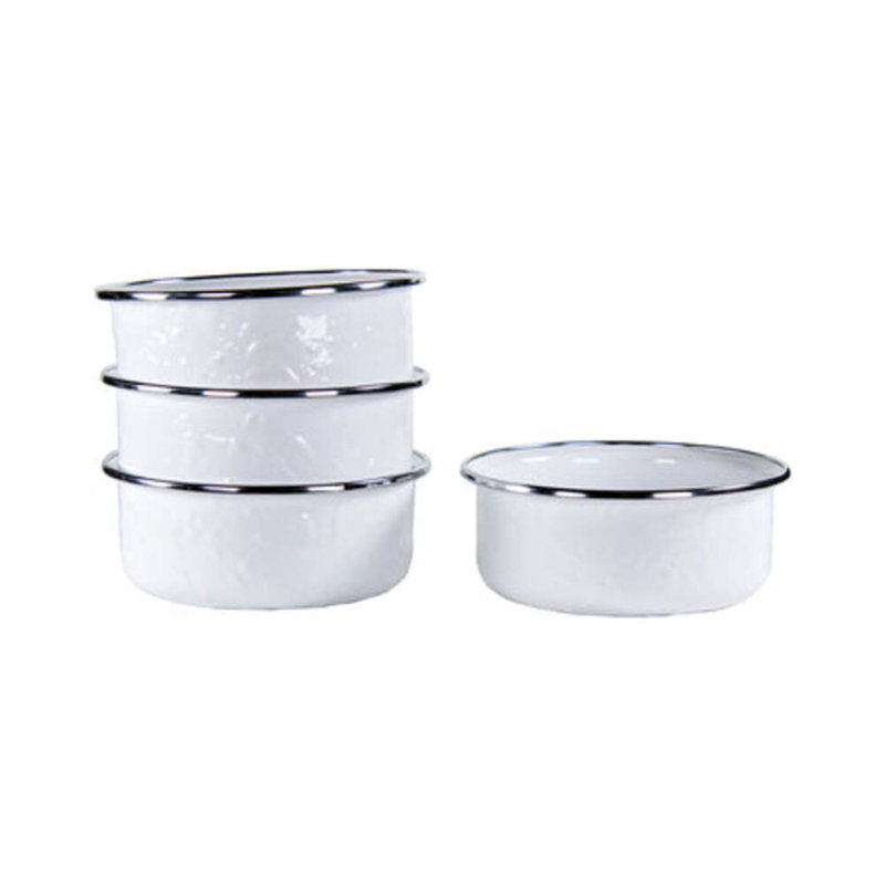 Solid Enamelware Soup Bowl, White