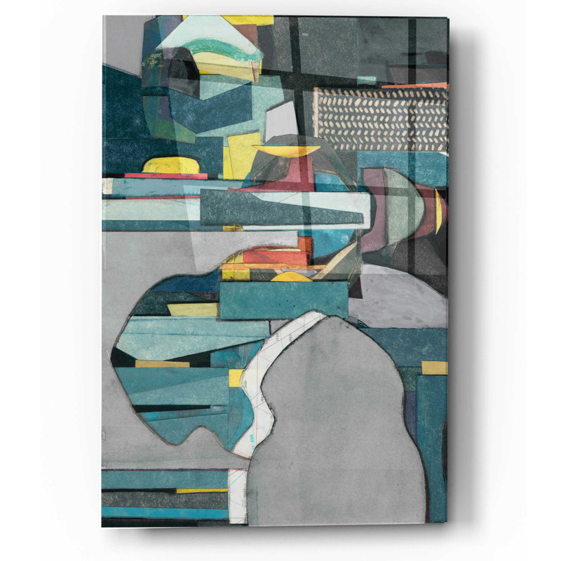 «Mid-Century Collage IV» par Rob Delamater, art mural en verre acrylique, H 16 po x l 12 po x P 0,13 po