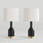 Lampe de table en bois massif à température réglable vintage 24 po Conyer pour chambre à coucher / salon, table de chevet, table de chevet, lampe avec abat-jour tambour en lin et port USB-1801276907