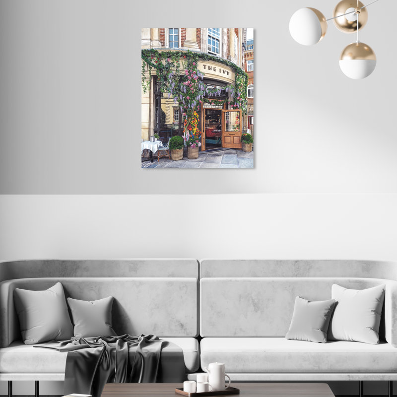 «Cafe Time» - peinture sur toile, H 20 po x l 16 po, Toile tendue