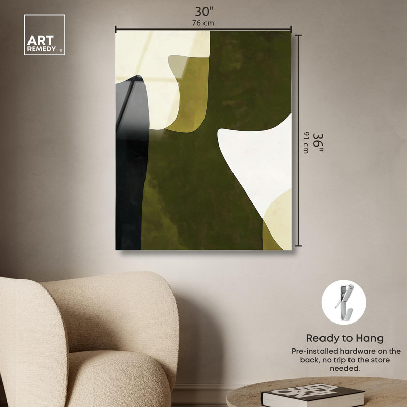 Impression sur acrylique Olive Interplay III Living Room par Art Remedy, H 36 po x l 30 po