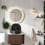 Meuble-lavabo et lavabo flottant Modern, finition noyer, conception compacte