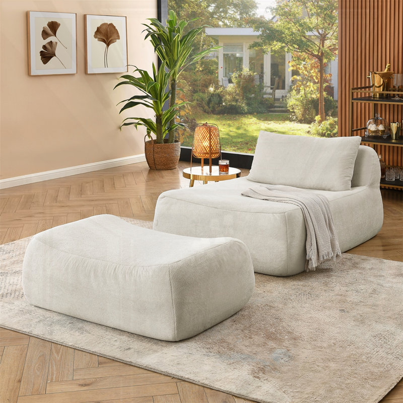Grand fauteuil à billes Bean Bag Chair, Beige