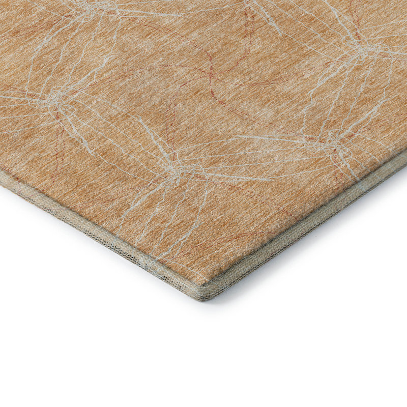 Premium Machine Washable Prisco Peach Rug, Rectangle 10' x 14'